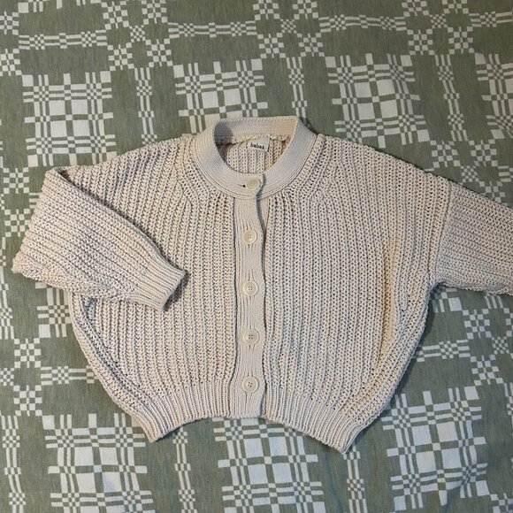 Babaa Cotton Cardigan no8 in Natural - Picture 3 of 9